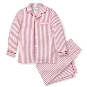 Kid's Twill Pajama Set in Antique Red Ticking